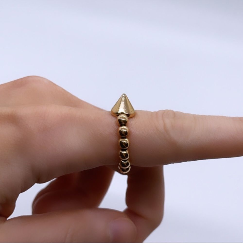 NWT Wool + Pepper Co. Gold Spike Beaded Ring